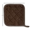 Hastings Home Pot Holder Set, 3 Piece Set Of Heat Resistant Quilted Cotton Pot Holders (Chocolate) 632386EXK